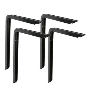 Amig Plankdrager/planksteun van aluminium - 4x - gelakt zwart - H250 x B150 mm - heavy support -