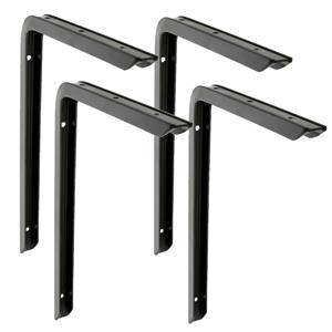 Amig Plankdrager/planksteun - 4x - aluminium - gelakt zwart - H300 x B200 mm - max gewicht 30 kg -