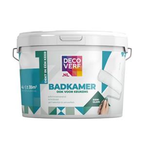 Decoverf.nl Decoverf Badkamerverf Wit 9003, 4l