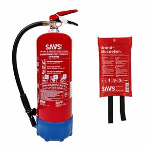 SAVS Brandblus Box - Vetblusser 6 Liter + Blusdeken - Xl - 6l