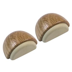 Amig Deurstop/deurmagneet - 2x - D48mm - zelfklevend - eiken - hout -