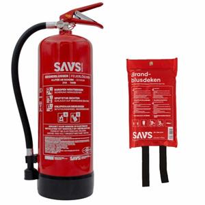 SAVS Brandblus Box - Schuimblusser 6 Liter + Blusdeken - Xl - Met Montagebeugel - 6l