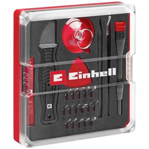 Einhell 115020 Bitset 28-delig T-profiel, Tri-Point, Plat, Pentalobe, Kruiskop Phillips Incl. bithouder en schroevendraaier