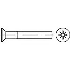 TOOLCRAFT TO-6863367 Verzonken schroeven M3 35 mm Kruiskop Pozidriv DIN 965 RVS V2A A2 500 stuk(s)