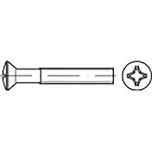 TOOLCRAFT TO-6863442 Bolverzonken schroeven M4 6 mm Kruiskop Phillips DIN 966 Staal Verzinkt 2000 stuk(s)