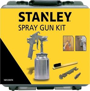 Stanley Verfpistool voor Compressor 160123XSTN - Incl. Opbergkoffer, Sleutel, Borsteltje en Koppeling 1/4 - 4Bar - Metaal - Zilver