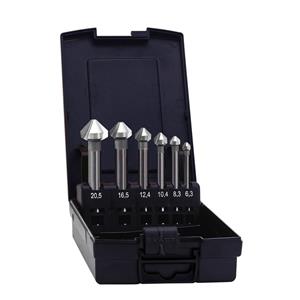 Exact 50708 Kegelsenker-Set 6teilig 6.3 mm, 8.3 mm, 10.4 mm, 12.4 mm, 16.5 mm, 20.5mm HSS Zylindersc