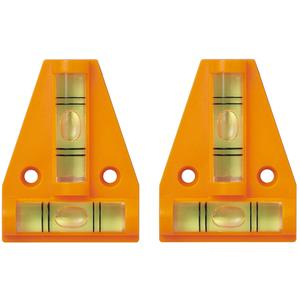 ProPlus Mini driehoek waterpas - 2x - voor vaste bevestiging - x mm - 2 libellen - met schroef -