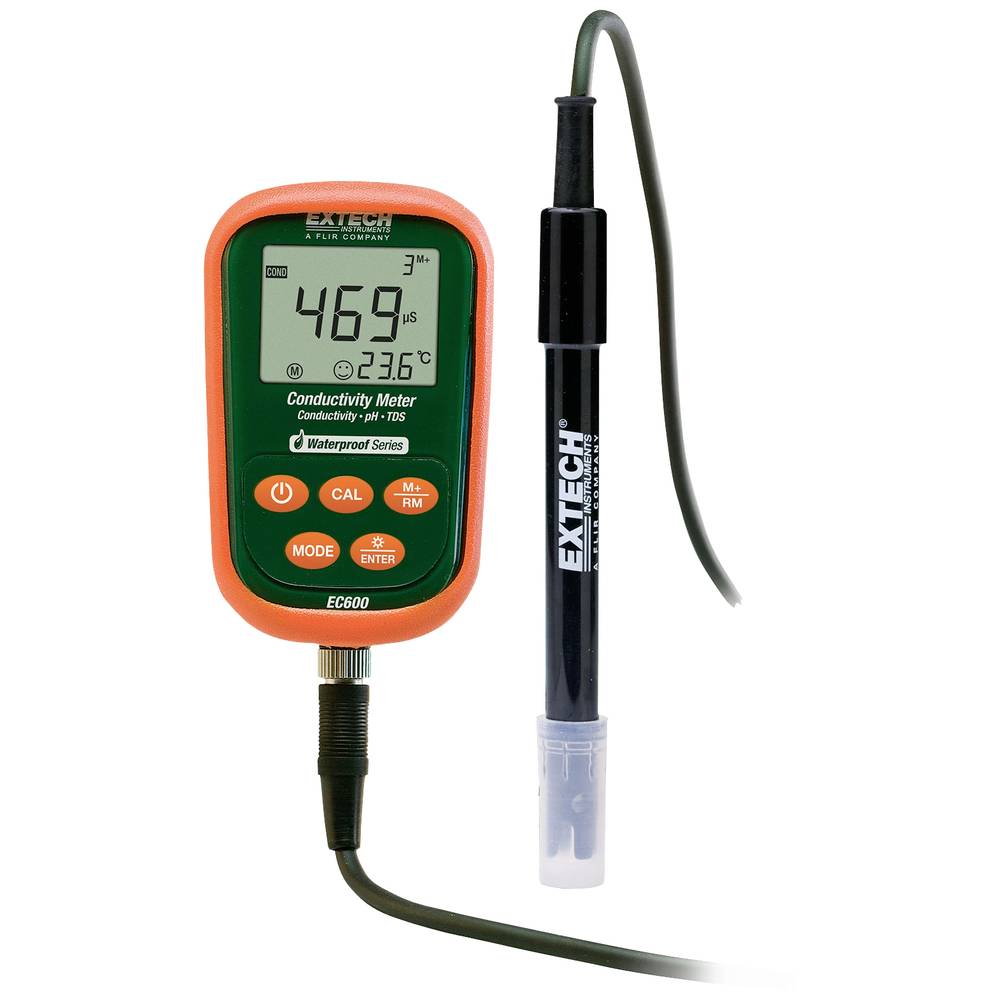 Extech EC600 pH-meter pH-waarde, Geleidingsvermogen, Temperatuur, Weerstand, mV, TDS, Zoutgehalte