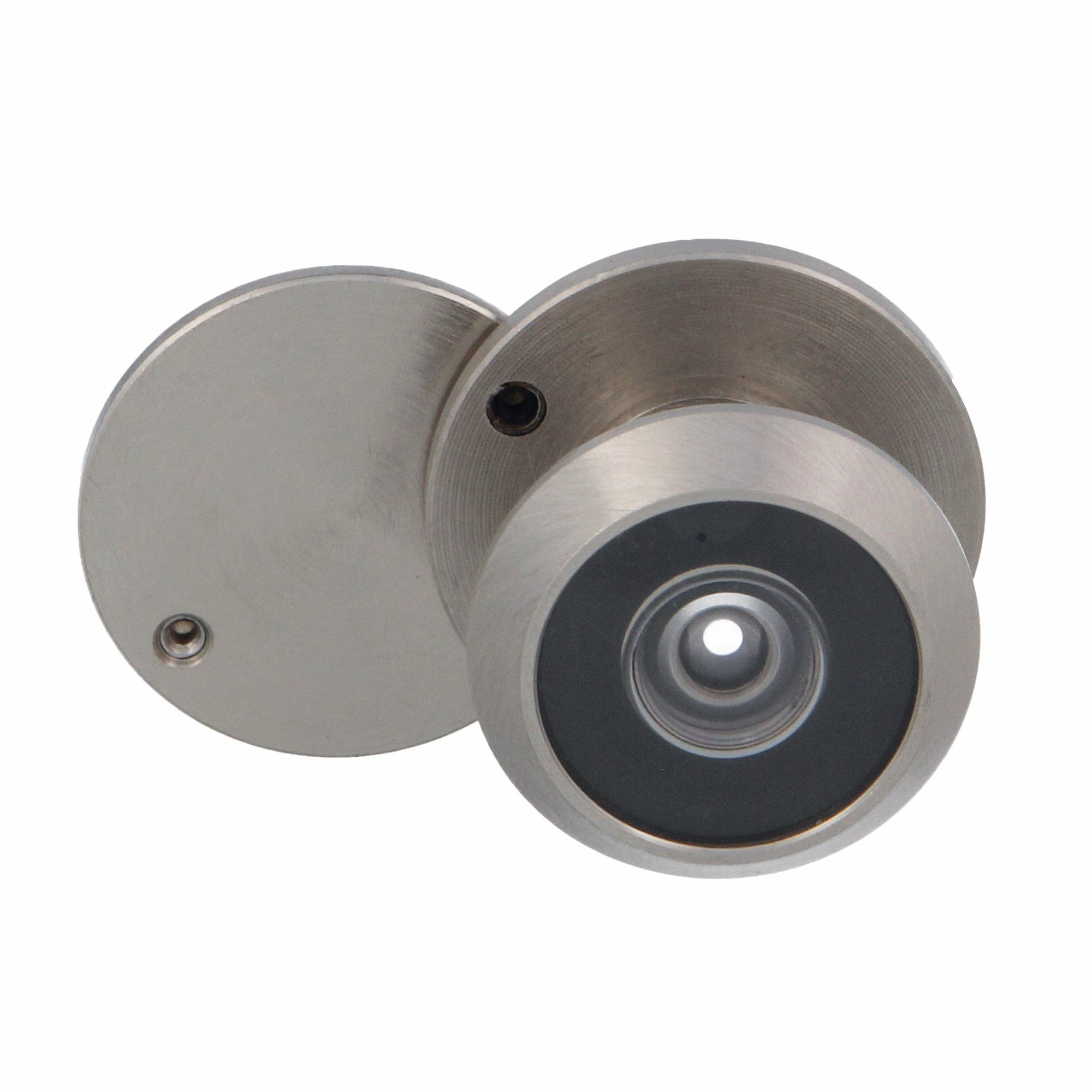 AMIG deurspion/kijkgat - 1x - mat zilver - deurdikte 15 tot 25mm - 160 graden kijkhoek - 14mm -