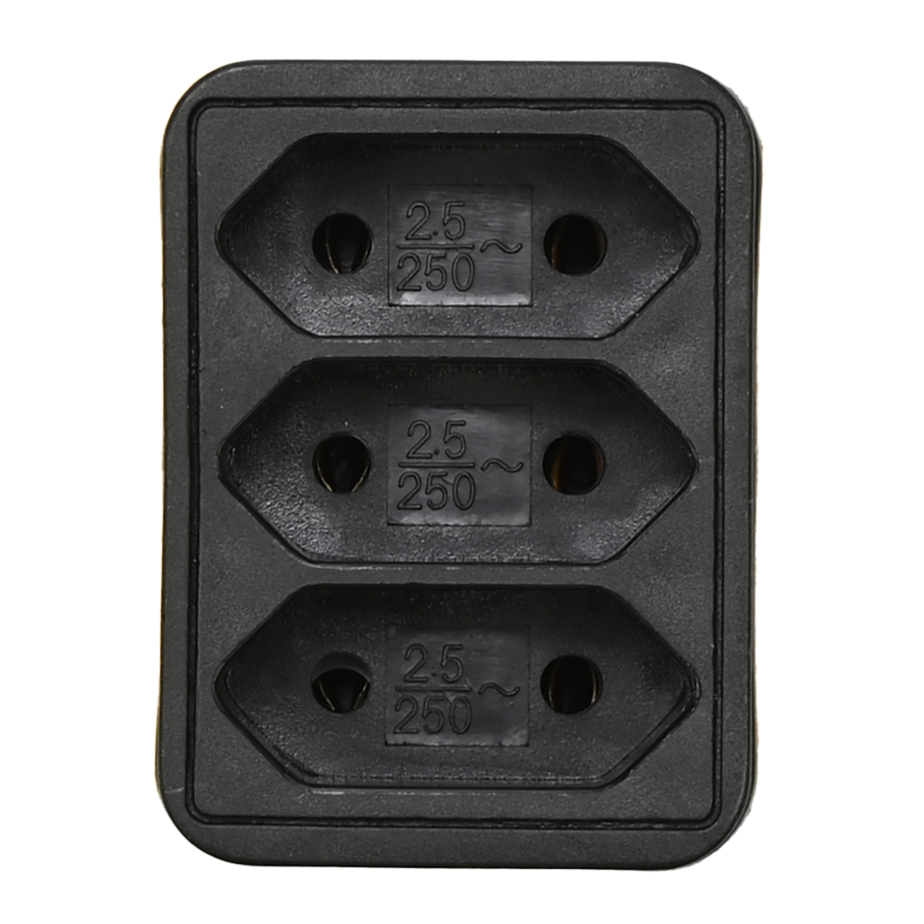 Benson Stopcontact splitter - triple - zwart - voor 3 platte stekkers - verdeelstekkers -