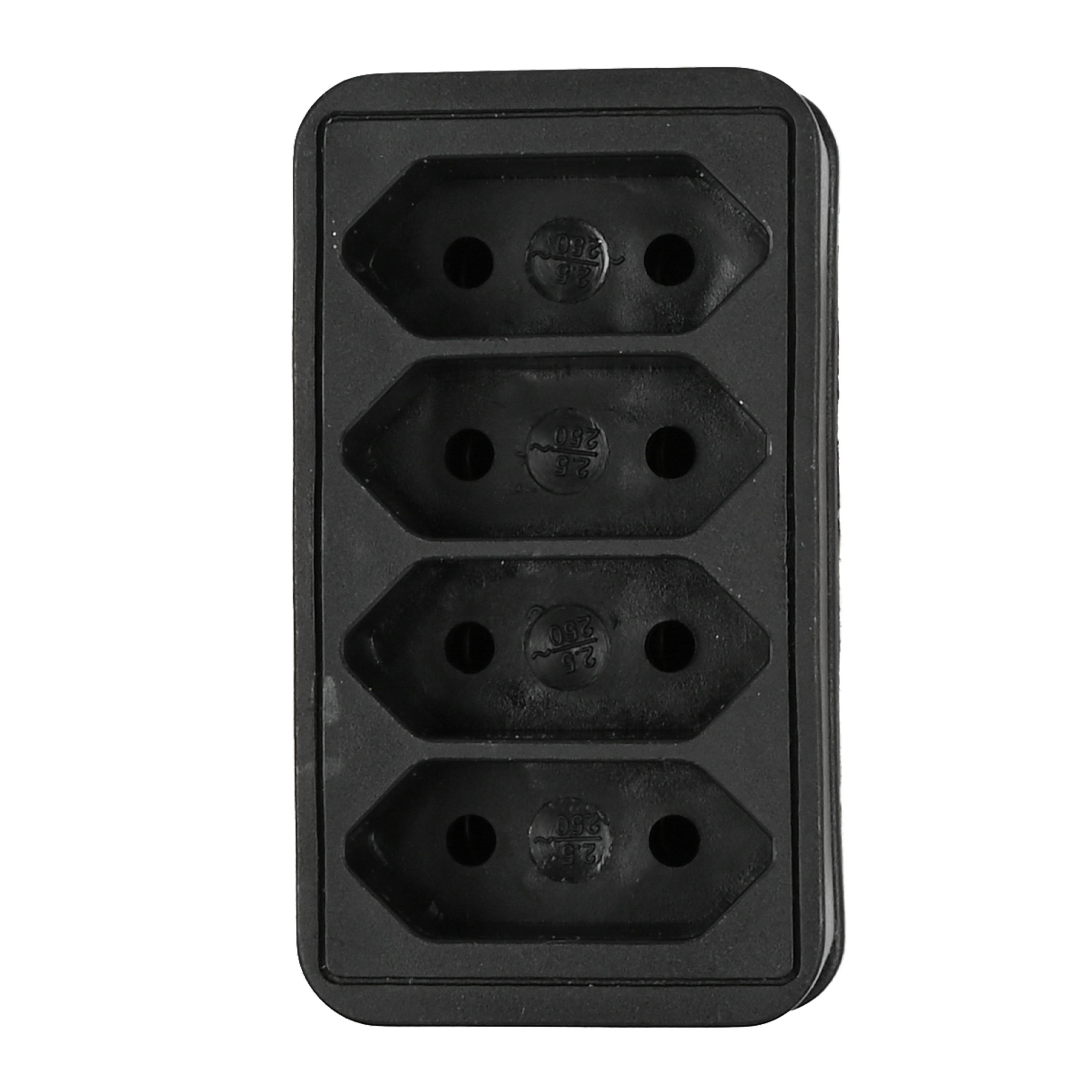 Benson Stopcontact splitter - quattro - zwart - voor 4 platte stekkers - verdeelstekkers -