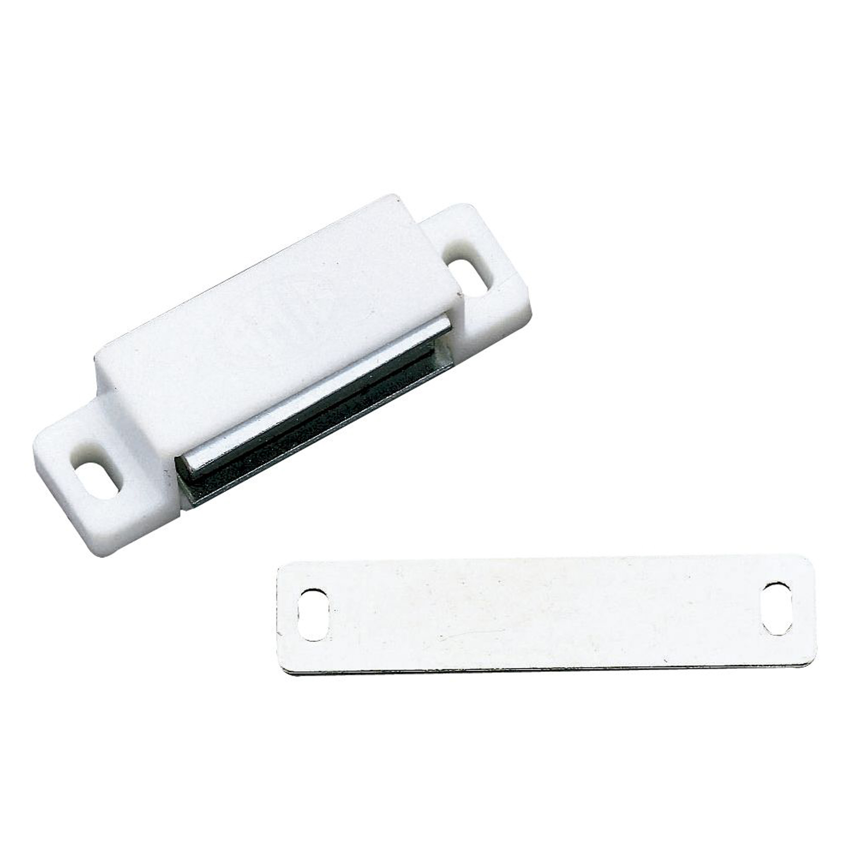 AMIG magneetsnapper/deurmagneet - 2 stuks - wit - 5.6 x 1.5 x 1.4 cm - 5 kg -