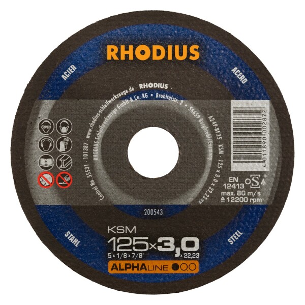 Rhodius 200543 KSM ALPHALINE L Doorslijpschijf Conventioneel 125 X 22,23 X 3mm (25 St)