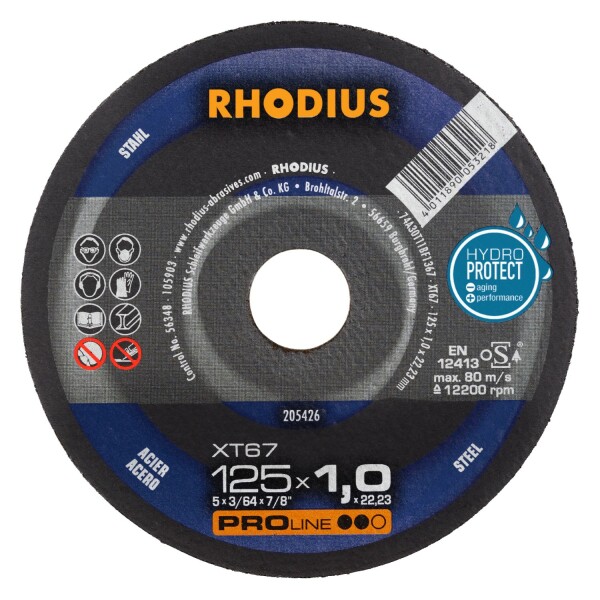 Rhodius 205426 XT67 PROline Ll Doorslijpschijf Extra Dun 125 X 22,23 X 1,0mm (50 St)