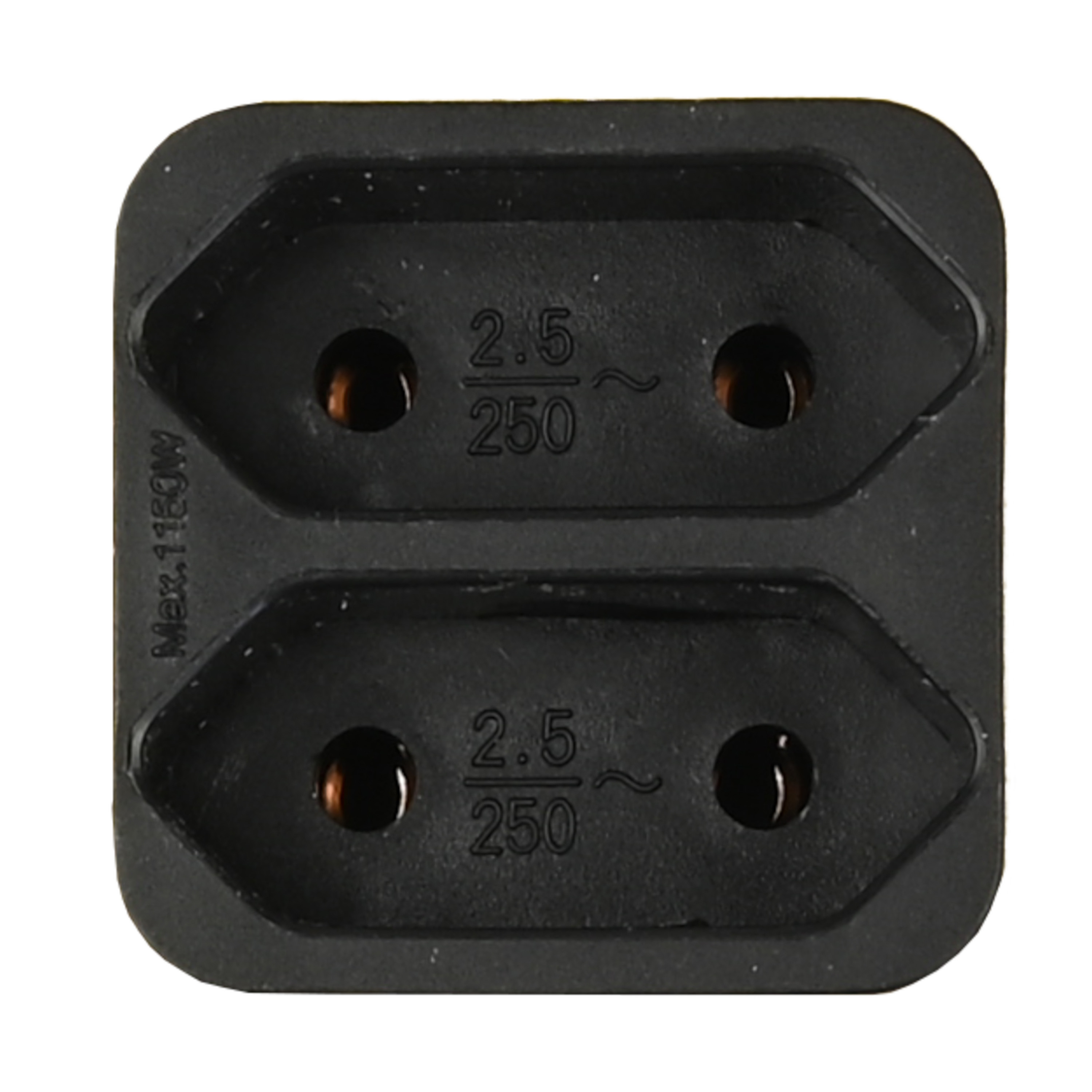 Benson Stopcontact splitter - duo - zwart - voor 2 platte stekkers - verdeelstekkers -