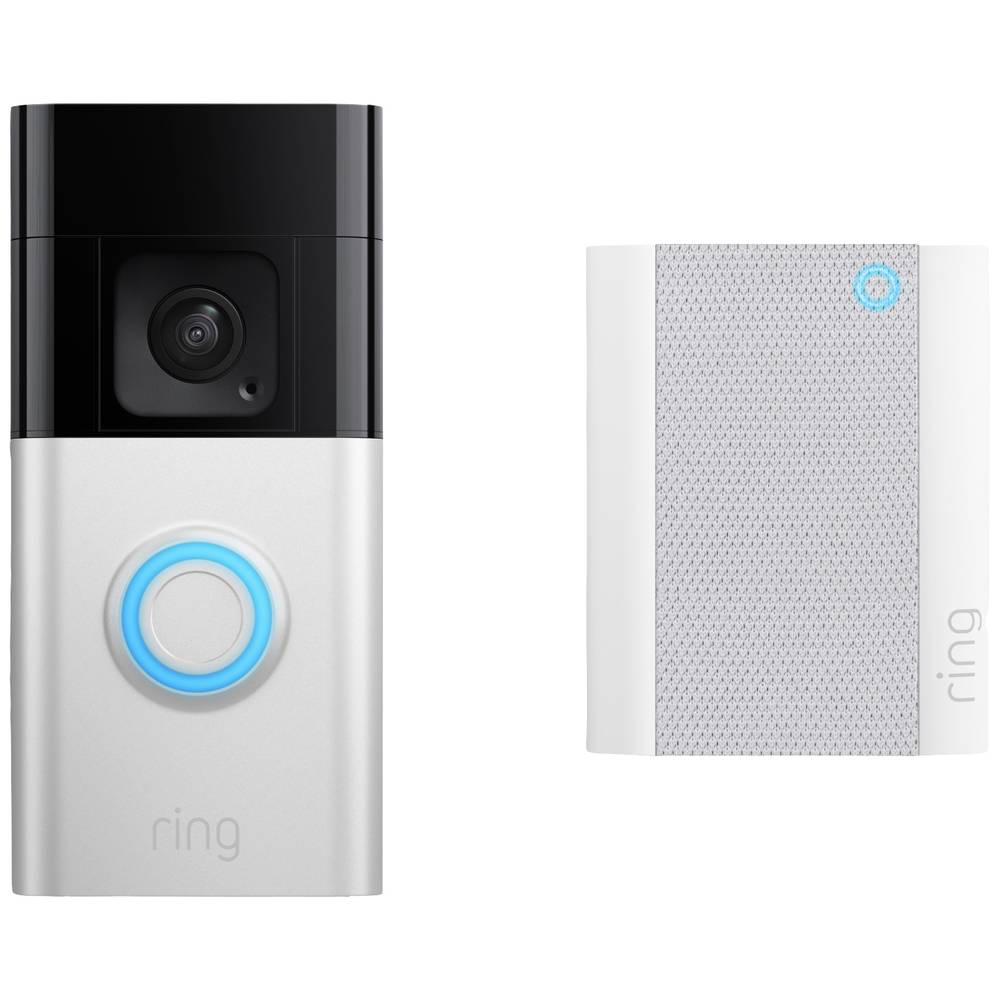 Ring Video Doorbell + Chime (2nd Gen) Video-deurintercom via WiFi WiFi Nikkel (mat), Zwart