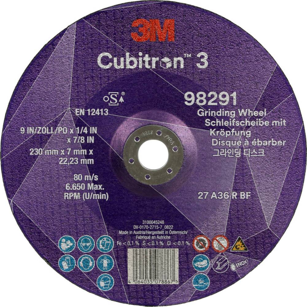 Cubitron 98291 Schruppscheibe Durchmesser 230mm Bohrungs-Ø 22.23mm 10St.