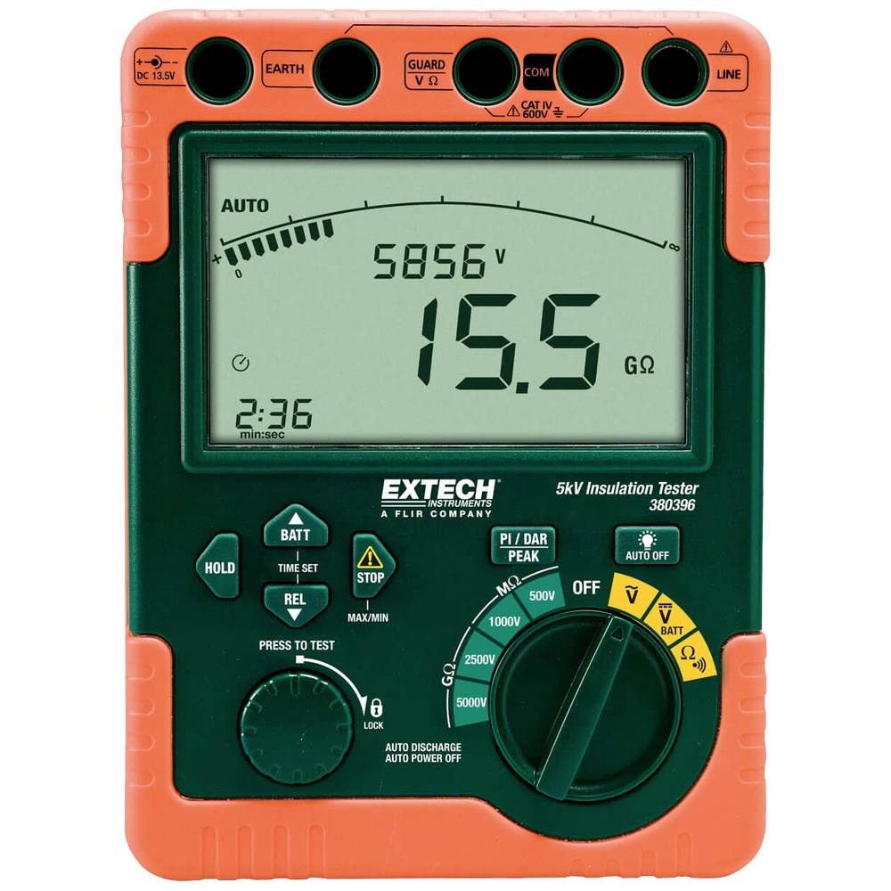 Extech 380396 Isolationsmessgerät 500 V, 1000 V, 2500 V, 5000V 60 GΩ