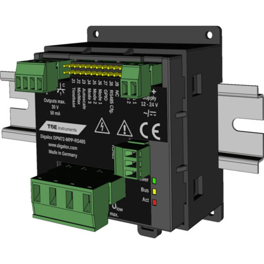 TDE Instruments Digalox DPM72-MPPV-RS485-DIN Digitaal DIN-railmeetapparaat