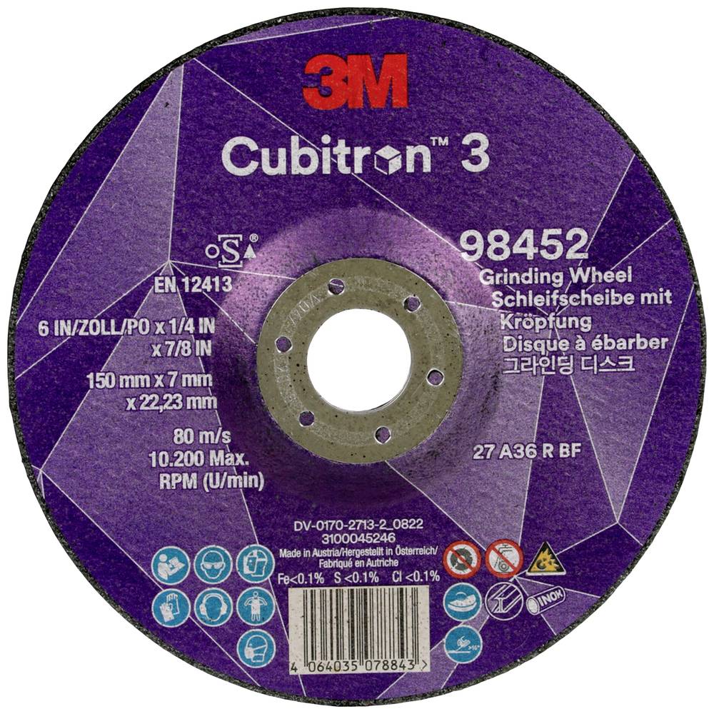 Cubitron 98452 Schruppscheibe Durchmesser 150mm Bohrungs-Ø 22.23mm 10St.