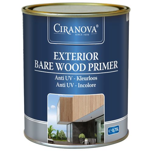 Ciranova Exterior Bare Wood Primer - Kleurloos - Beschermende Houtprimer - 750 Ml