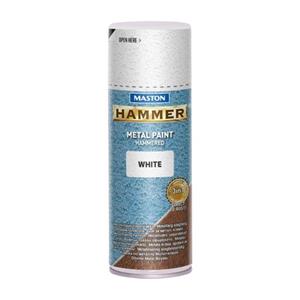 Maston Hammer - Metaalverf - Wit - Hamerslag - Spuitlak - 400 Ml