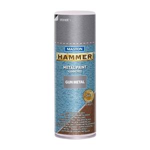 Maston Hammer - Metaalverf - Gun Metal Grey - Hamerslag - Spuitlak - 400 Ml