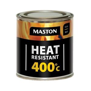 Maston Heat Resistant 400°c - Mat - Zwart - Hittebestendige Verf - 250 Ml