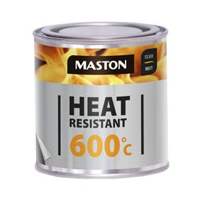 Maston Heat Resistant 600°c - Mat - Zilver - Hittebestendige Verf - 250 Ml