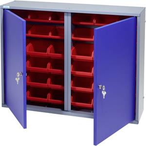 Hangkast 80 cm, 2-deurs, 36 boxen ultramarineblauw  70227 (b x h x d) 80 x 60 x 19 cm