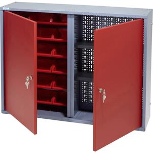 Küpper Hangkast 80 cm, 2 deuren, 18 zichtboxen rood  70322 (b x h x d) 80 x 60 x 19 cm