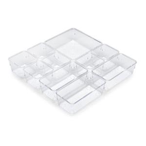 EMUCA Kit Van 10 Kamer Lade Cube Organiser Bakken, Kunststof, Transparant