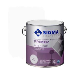 Sigma - Doe Het Zelf Sigma Muren En Plafonds Primer - Voorstrijk - Wit - 2.5L