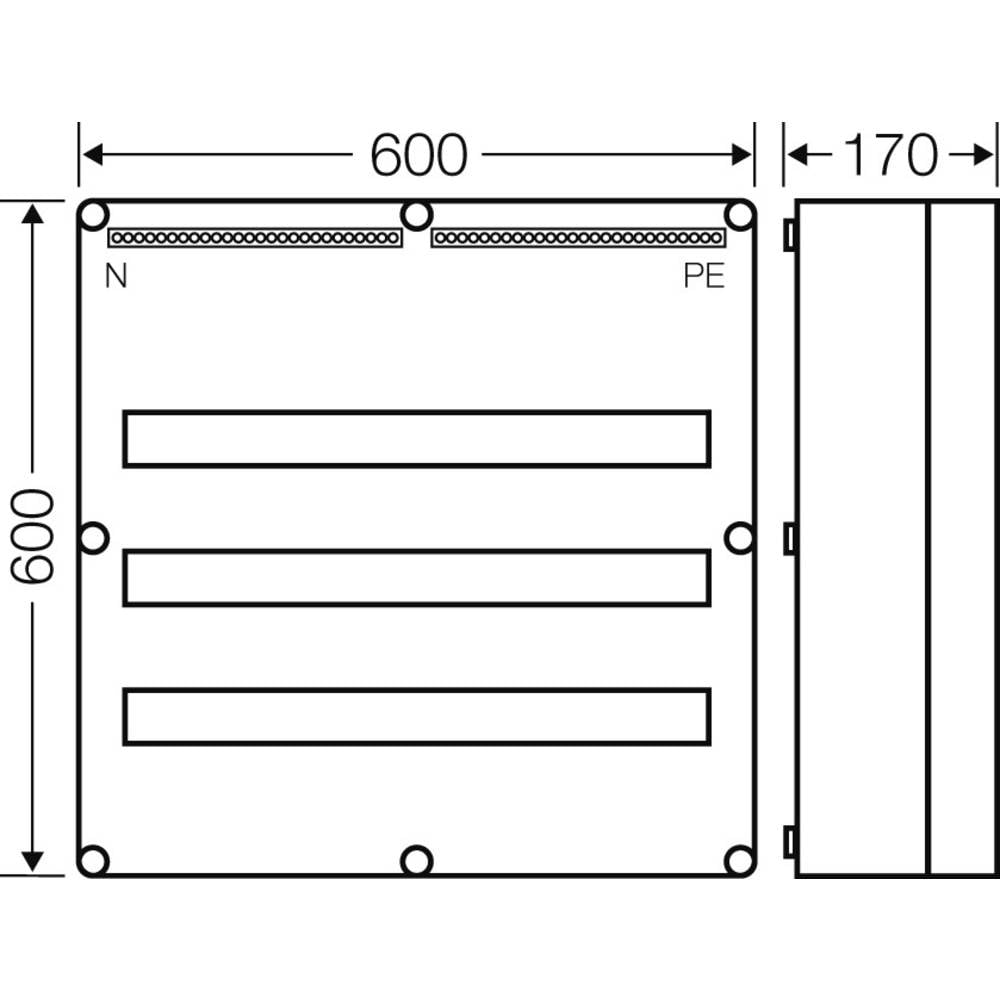 Hensel 20001034 Inbouwelement voor automaten Kunststof Grijs 1 stuk(s)