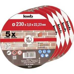 Kwb 792995 Doorslijpschijf recht 230 mm 5 stuk(s) Steen