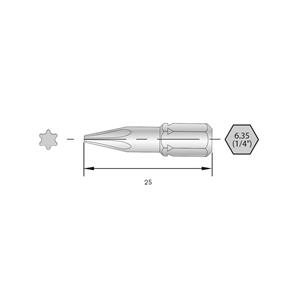 Bernstein Tools for Electronics 6-TX08-25 Torx-bit HRC-staal Hooggelegeerd C 6.3 6 stuk(s)