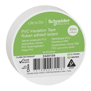 Schneider Electric 2420104 Isolatietape Wit (l x b) 20 m x 19 mm 8 stuk(s)