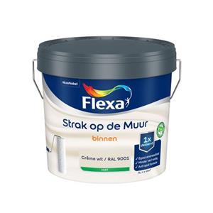 Flexa  Strak Op De Muur Binnen Mat - Crème Wit / Ral 9001 - Strak & Easycare - 5 L