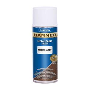 Maston Hammer - Metaalverf - Wit Mat - Smooth - Spuitlak - 400 Ml