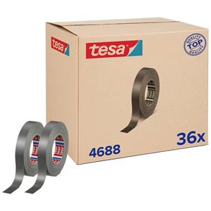 Tesa band 4688 Standard 04688-00006-00 Textieltape Zilver (mat) (l x b) 50 m x 25 mm 36 stuk(s)