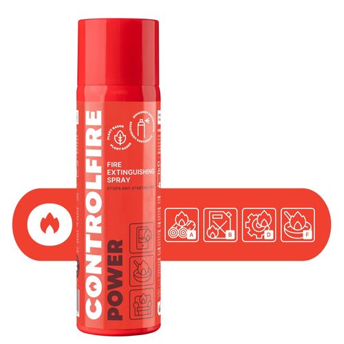 Control Fire Brandblusser 500 Ml, Voor Auto, Keuken, Accu, Camper,... Brandklasse A B D F