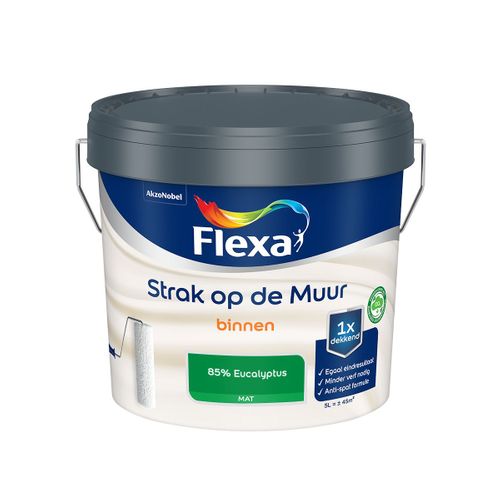 Flexa  Strak Op De Muur Binnen Mat - 85% Eucalyptus - Meng - 5 L