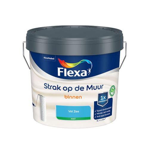 Flexa  Strak Op De Muur Binnen Mat - Vol Zee - Meng - 5 L