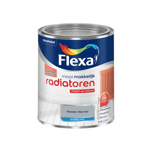 Flexa  Mooi Makkelijk Radiatoren Zijdeglans - Midden Marmer - Meng - 750 Ml