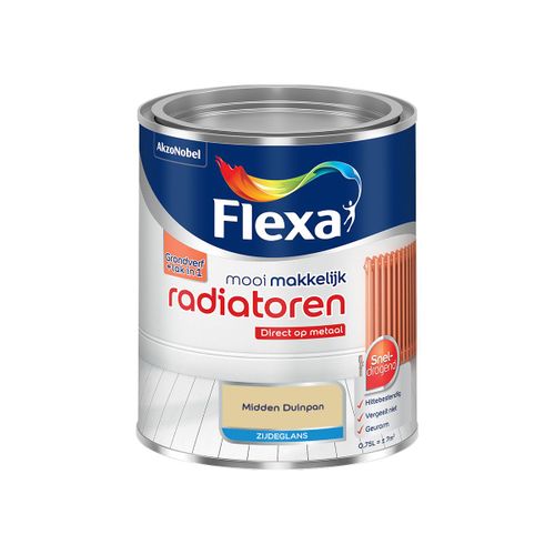 Flexa  Mooi Makkelijk Radiatoren Zijdeglans - Midden Duinpan - Meng - 750 Ml