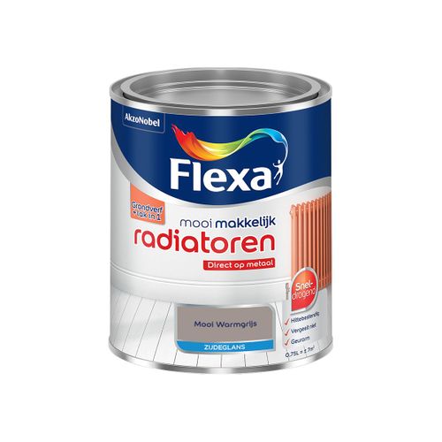 Flexa  Mooi Makkelijk Radiatoren Zijdeglans - Mooi Warmgrijs - 750 Ml