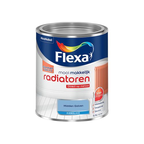 Flexa  Mooi Makkelijk Radiatoren Zijdeglans - Midden Golven - Meng - 750 Ml