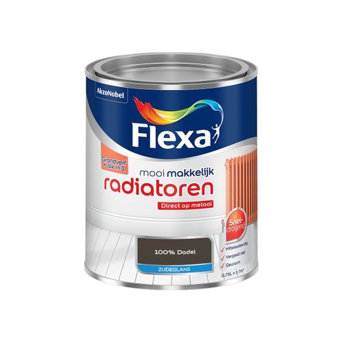 Flexa  Mooi Makkelijk Radiatoren Zijdeglans - 100% Dadel - Meng - 750 Ml