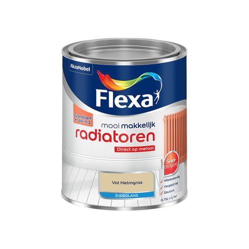 Flexa  Mooi Makkelijk Radiatoren Zijdeglans - Vol Helmgras - Meng - 750 Ml